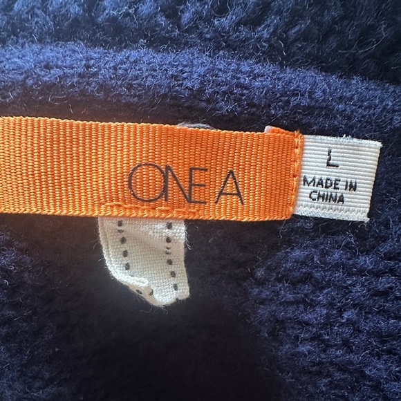 ONEA Navy Blue Knit Sleeveless Open Front Cardigan Vest - Picture 5 of 5